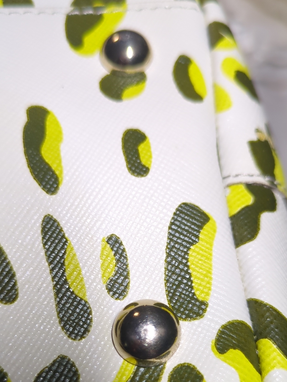 Furla White & Green Leopard Print Satchel - Picture 8 of 16